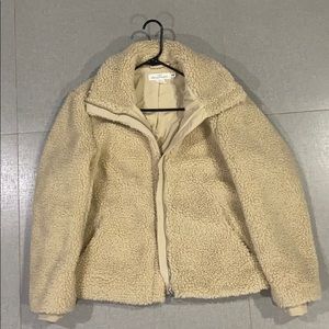 H&M Beige Nude Oversized Teddy Coat